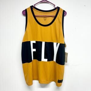 Nike Women Yellow Big Logo Swoosh Fly Dri-FIT Basketball Jersey Tank Size XXL